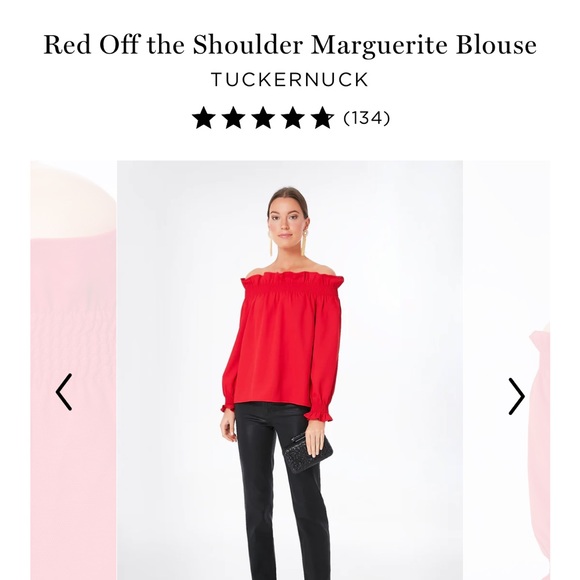 Red Off the Shoulder Marguerite Blouse - medium - now sold out! - Picture 5 of 9